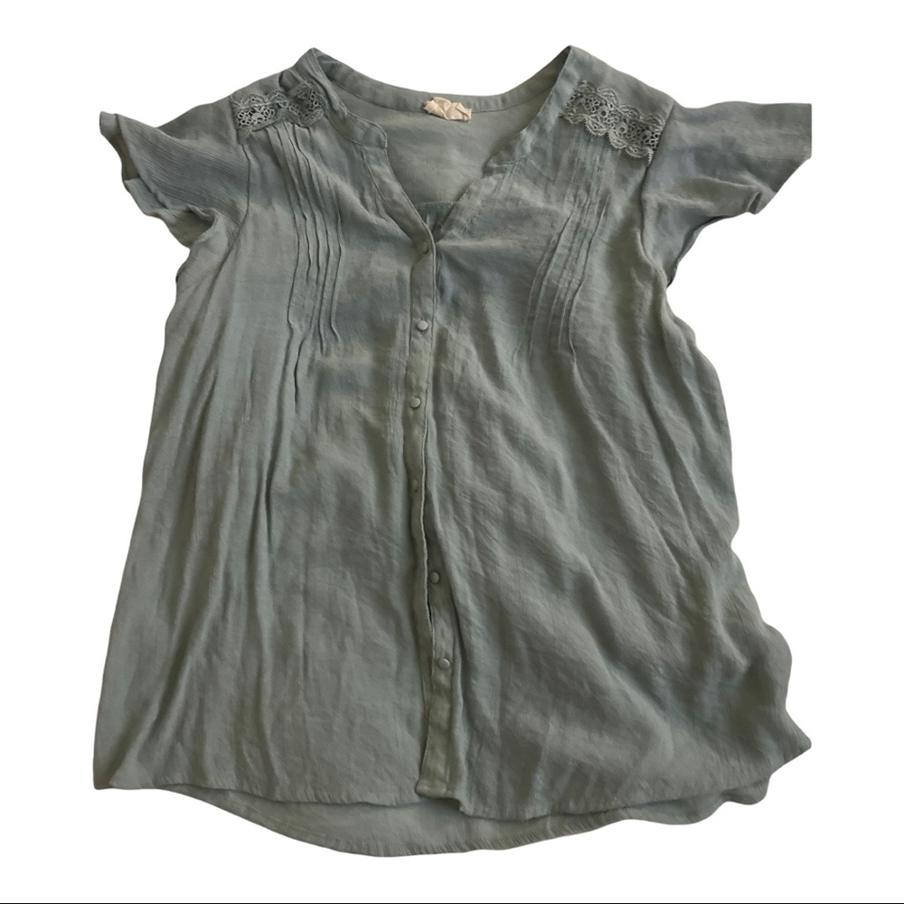 Flower and Feather Buttondown Blouse
